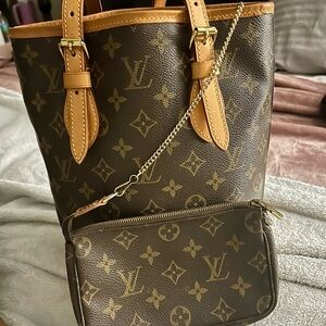 Louis Vuitton Brown and Tan Monogram Tote